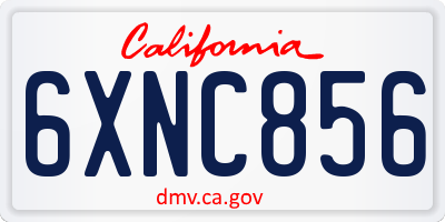 CA license plate 6XNC856