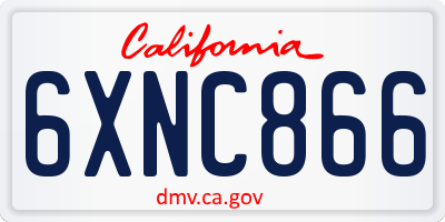 CA license plate 6XNC866