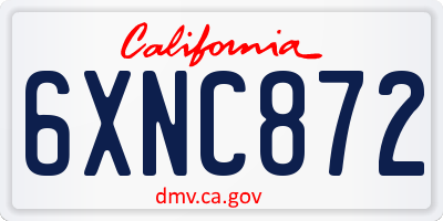 CA license plate 6XNC872