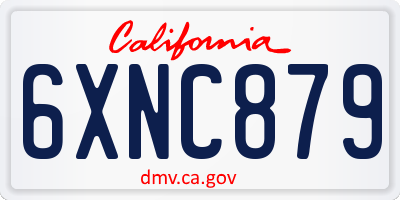 CA license plate 6XNC879