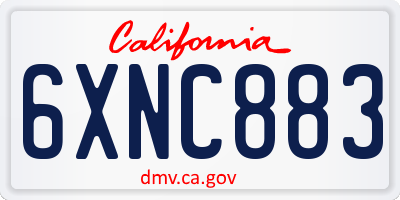 CA license plate 6XNC883