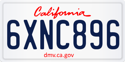 CA license plate 6XNC896