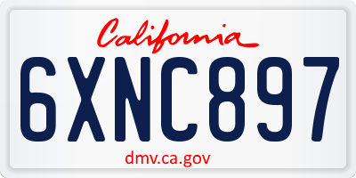 CA license plate 6XNC897