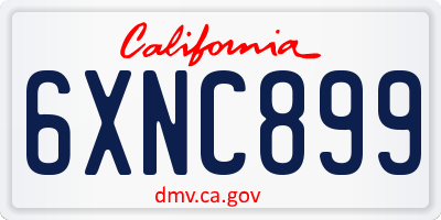 CA license plate 6XNC899