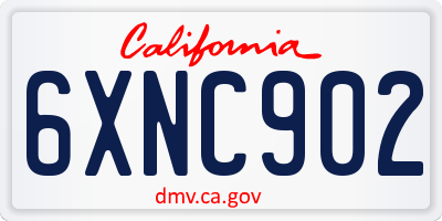 CA license plate 6XNC902