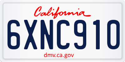 CA license plate 6XNC910