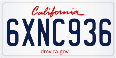 CA license plate 6XNC936
