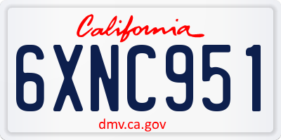 CA license plate 6XNC951