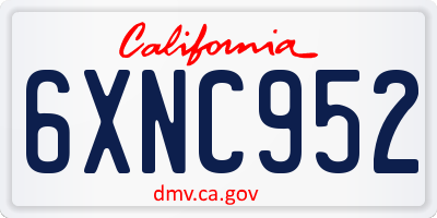 CA license plate 6XNC952