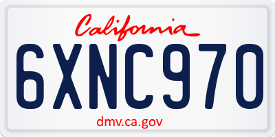 CA license plate 6XNC970