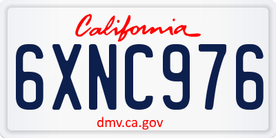 CA license plate 6XNC976