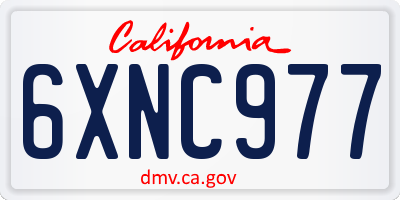 CA license plate 6XNC977