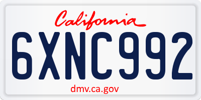 CA license plate 6XNC992