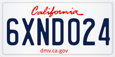 CA license plate 6XND024