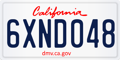 CA license plate 6XND048