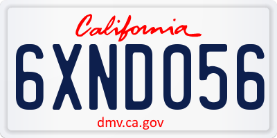 CA license plate 6XND056