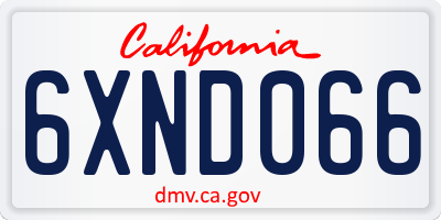 CA license plate 6XND066