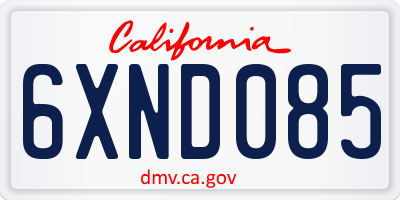CA license plate 6XND085