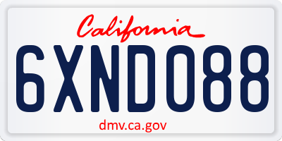 CA license plate 6XND088