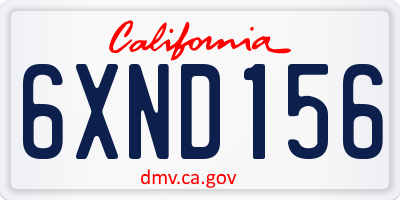 CA license plate 6XND156