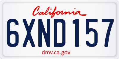CA license plate 6XND157