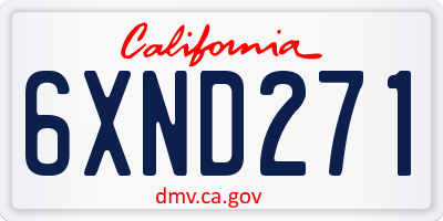 CA license plate 6XND271
