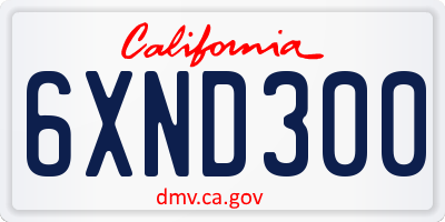 CA license plate 6XND300