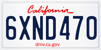 CA license plate 6XND470