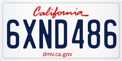 CA license plate 6XND486