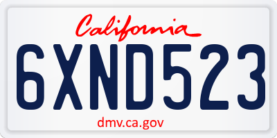 CA license plate 6XND523