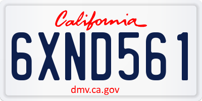 CA license plate 6XND561