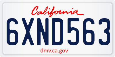 CA license plate 6XND563
