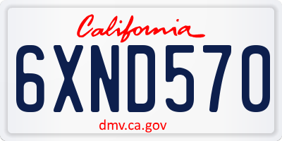 CA license plate 6XND570