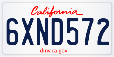 CA license plate 6XND572