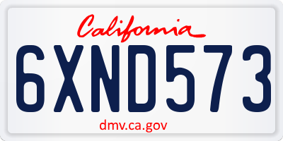 CA license plate 6XND573