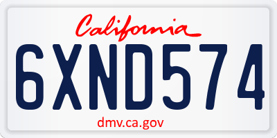 CA license plate 6XND574