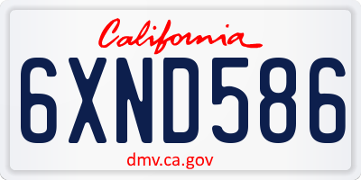 CA license plate 6XND586