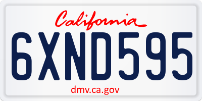 CA license plate 6XND595
