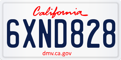 CA license plate 6XND828