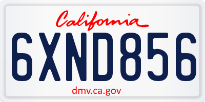 CA license plate 6XND856