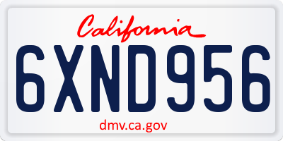 CA license plate 6XND956