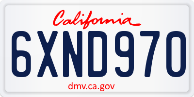 CA license plate 6XND970