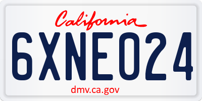 CA license plate 6XNE024