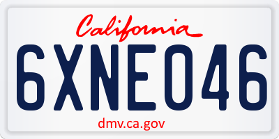 CA license plate 6XNE046