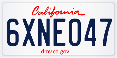 CA license plate 6XNE047
