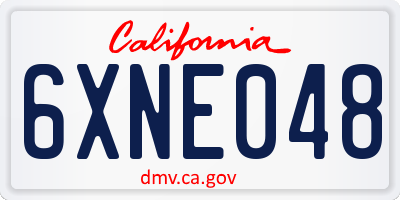 CA license plate 6XNE048