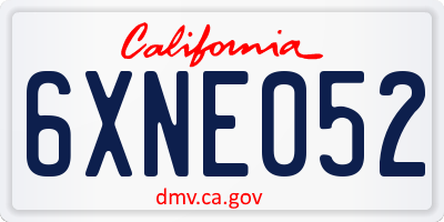 CA license plate 6XNE052