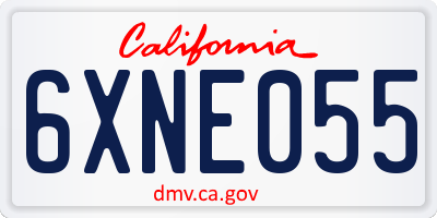 CA license plate 6XNE055