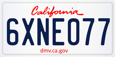 CA license plate 6XNE077