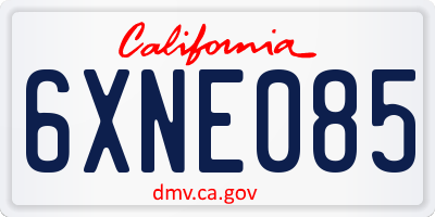 CA license plate 6XNE085